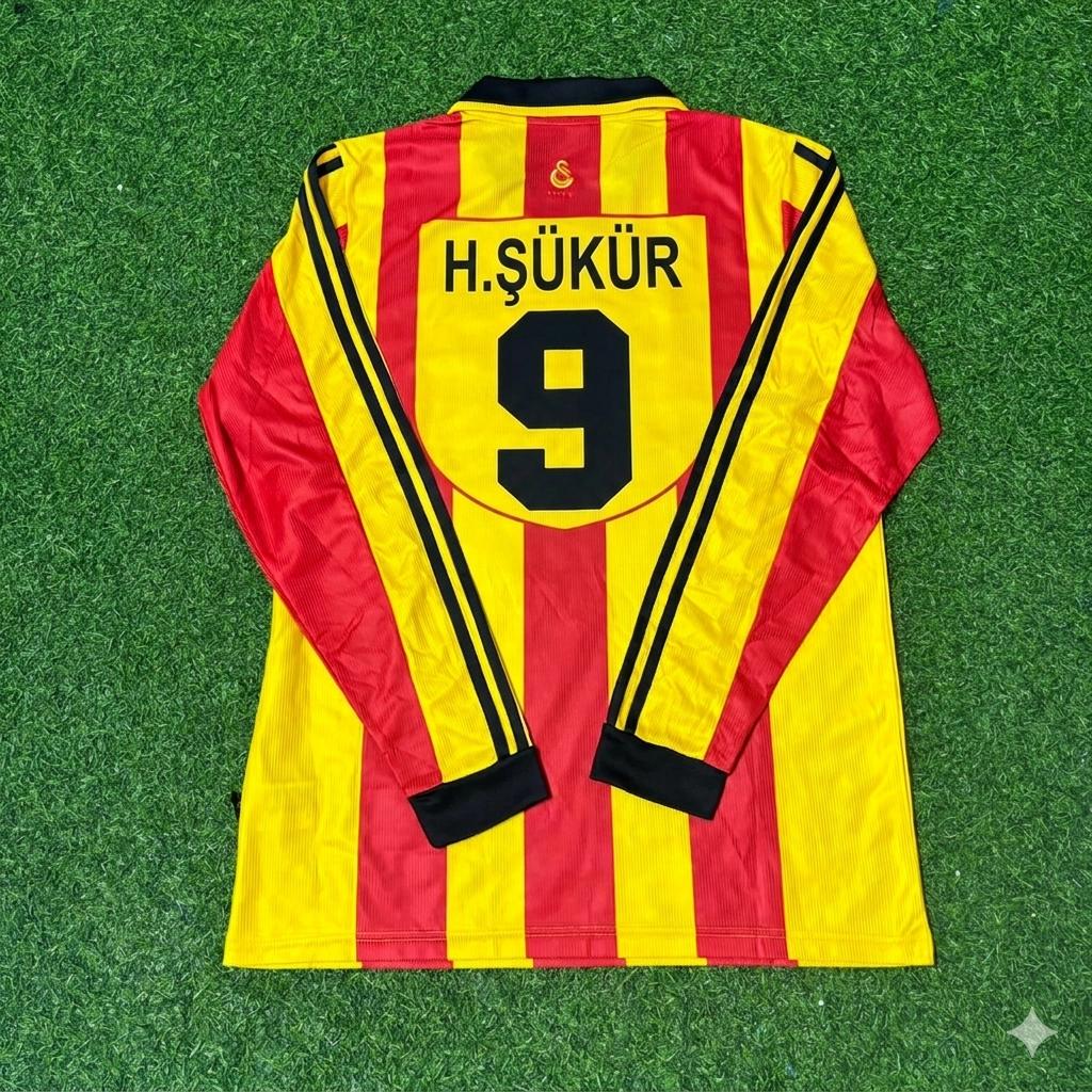 1999/00 Hakan Sukur Galatasaray Long Sleeve Retro Football Jersey – Back View