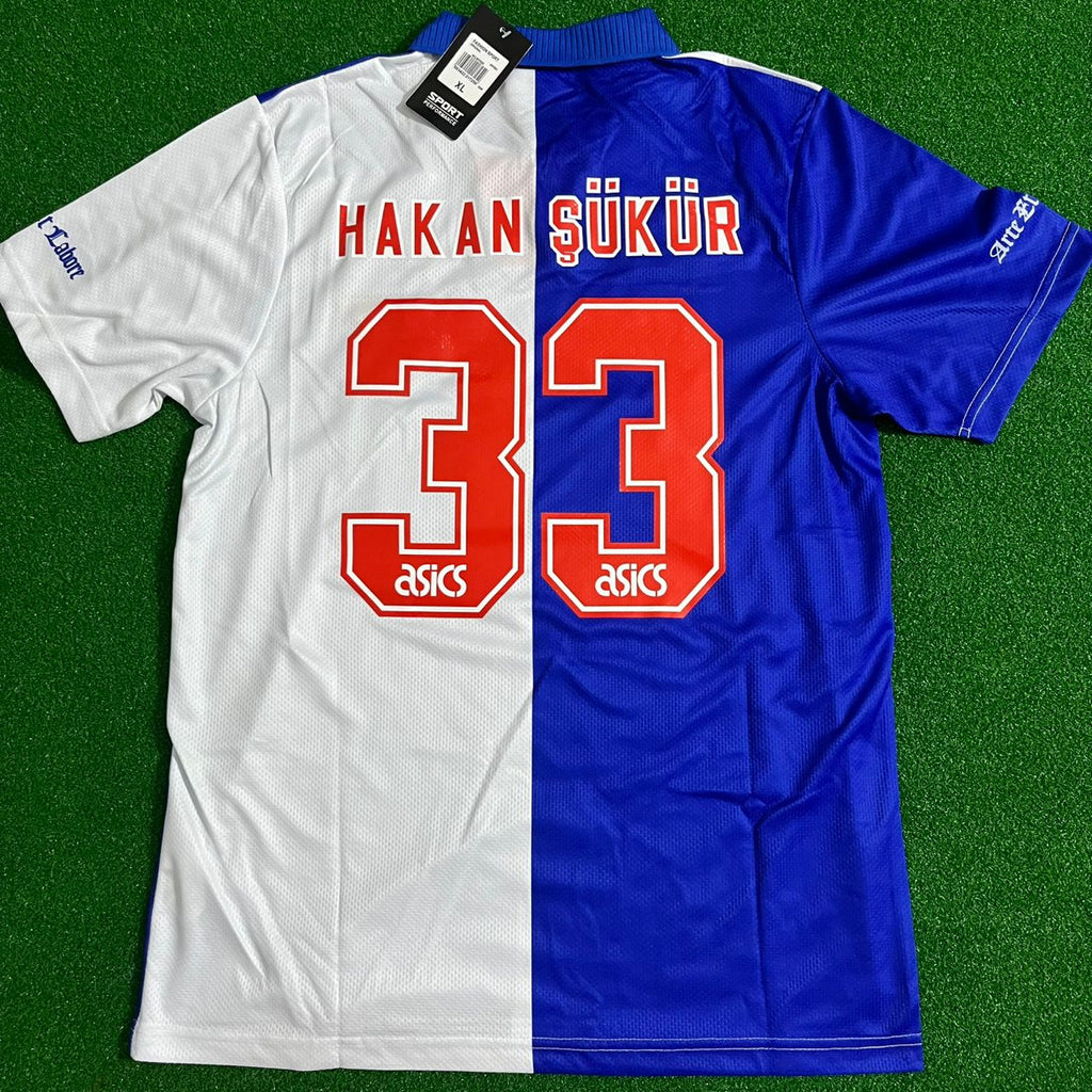 Hakan Şükür Blackburn Rovers Retro Home Football Jersey – Back View