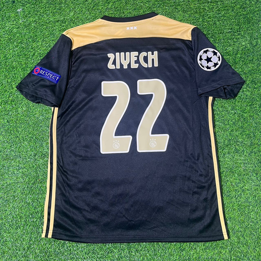 Ajax 2018–2019 Champions League Black Retro Football Jersey – Hakim Ziyech – Back View