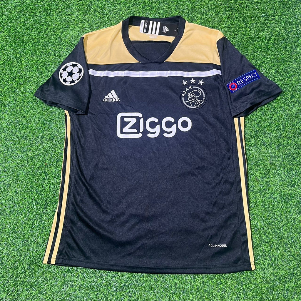 Ajax 2018–2019 Champions League Black Retro Football Jersey – Hakim Ziyech – Front View