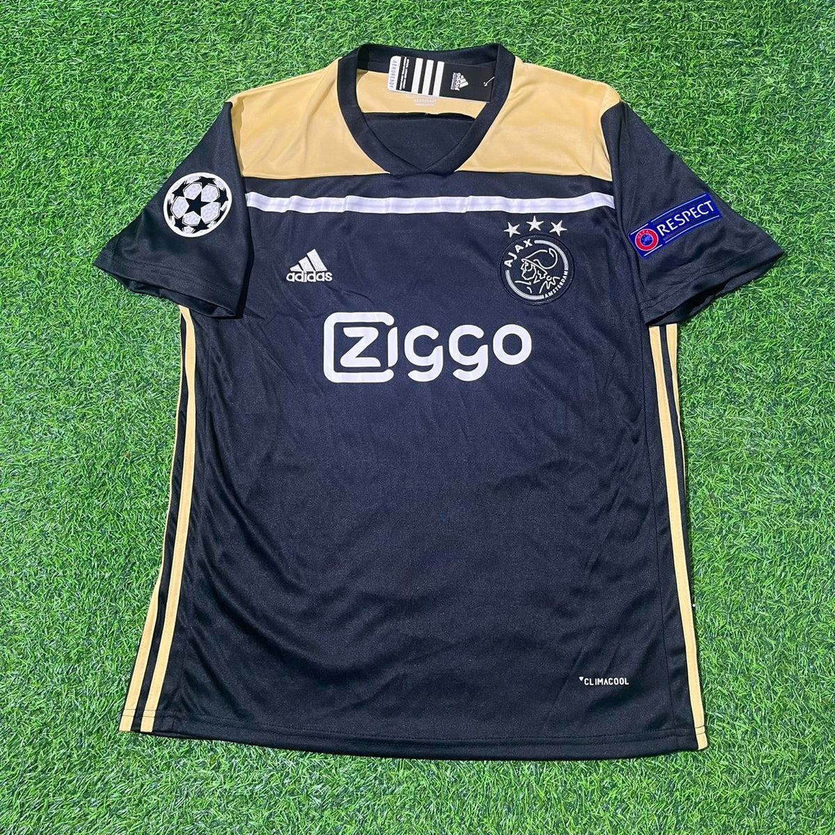 Ajax 2018–2019 Champions League Black Retro Football Jersey – Hakim Ziyech – Front View