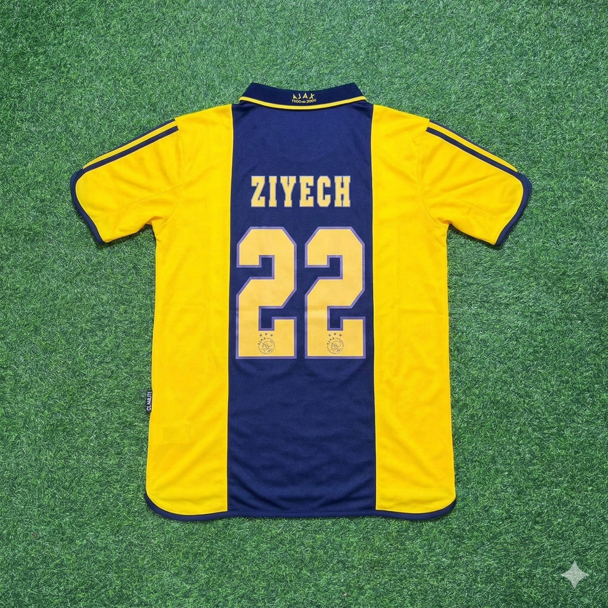 Ajax Retro Yellow Football Jersey – Hakim Ziyech – Back View
