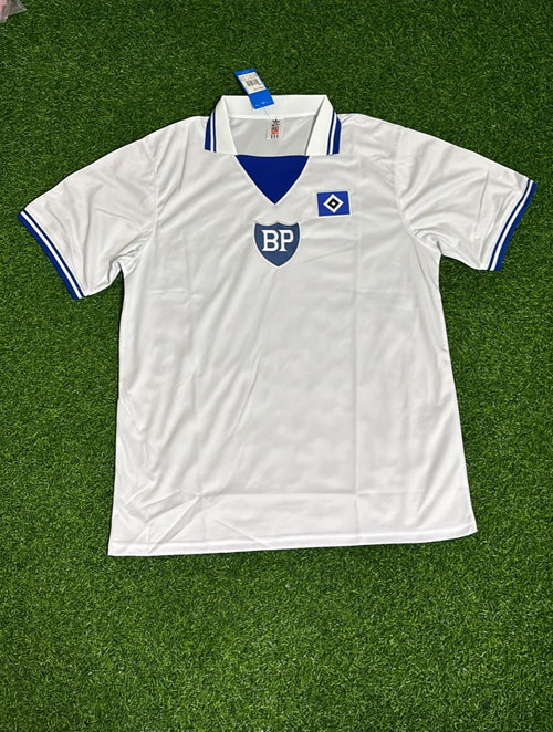 1979 Hamburger SV HSV Weißes Retro Auswärtstrikot Jersey – Back View