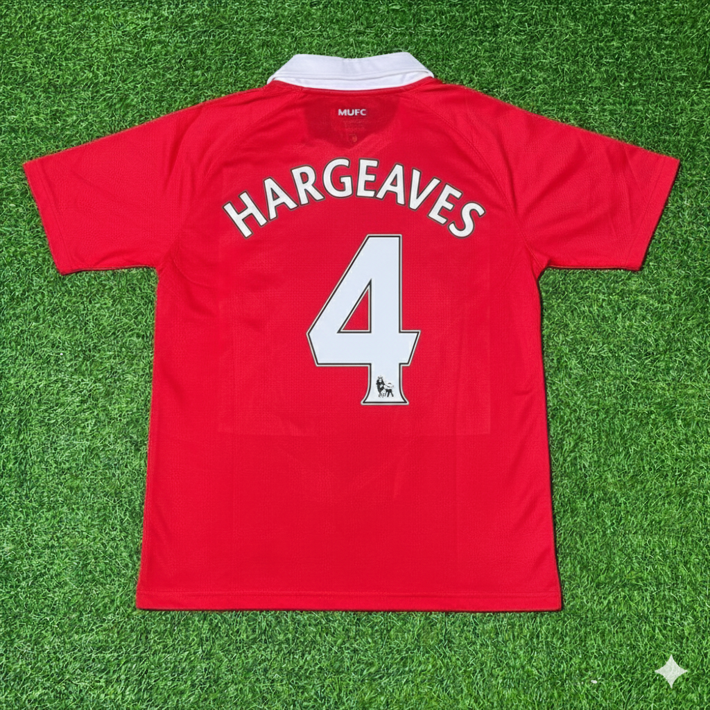 2010/11 Owen Hargreaves Manchester United Retro Home Football Jersey – Back View