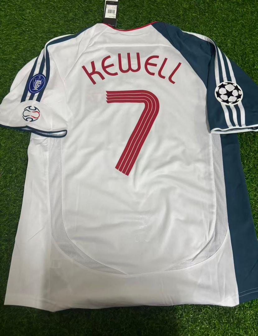 2006 Harry Kewell Liverpool 2007 White Retro Football Jersey – Back View