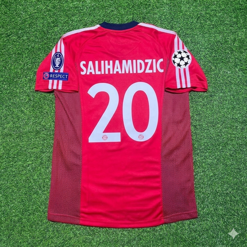 Bayern München 2002/2003 Season Home Red Retro Jersey – Hasan Salihamidzic – Back View