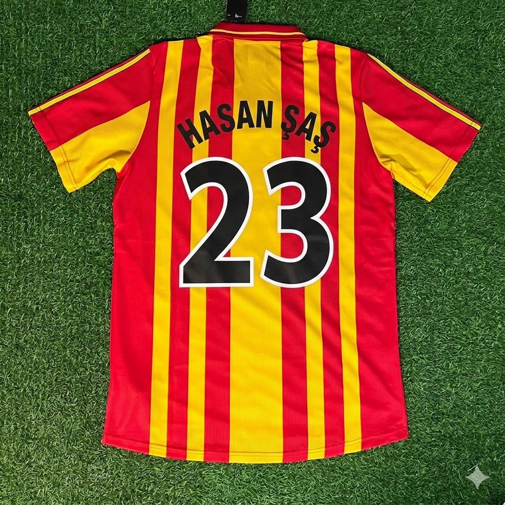2000 Hasan Sas 23 Galatasaray UEFA Super Kupa Final Retro Football Jersey Forma – Back View