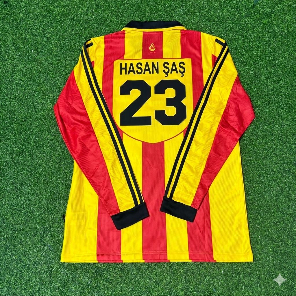 1999/00 Hasan Sas Galatasaray Long Sleeve Retro Football Jersey – Back View