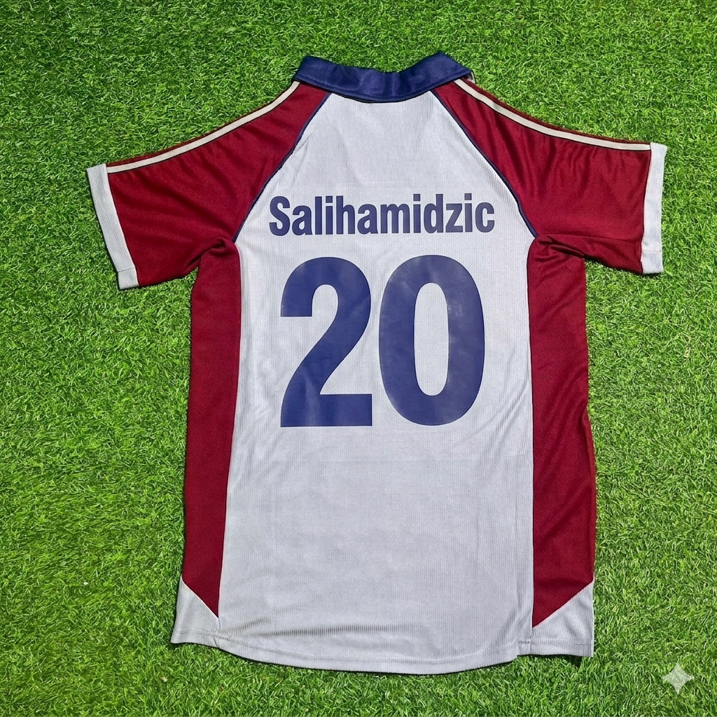 Hasan Salihamidzic #20 FC Bayern München 1998/99 Auswärts Retro Grau – Back View