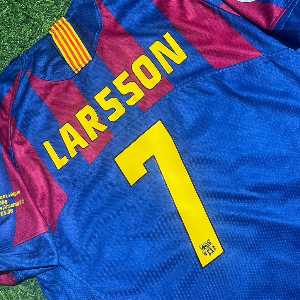 Sebastian Larsson Barcelona 2006 Final Kids Retro Short Sleeve Football Jersey – 5