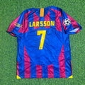Sebastian Larsson Barcelona 2006 Final Kids Retro Short Sleeve Football Jersey – Back View