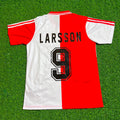 Henrik Larsson Feyenoord 1994/95 Season Home Retro Football Jersey – Back View
