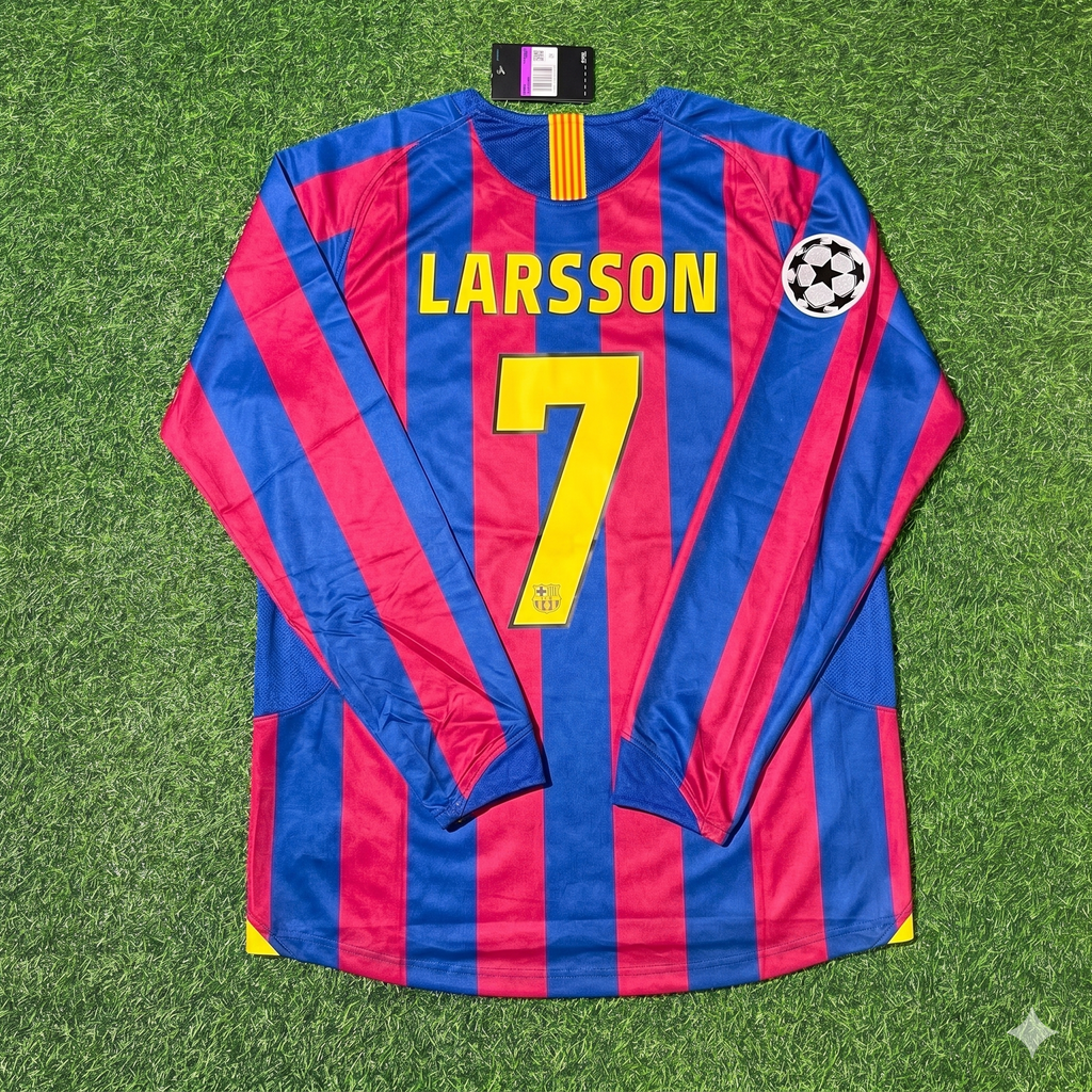 2006 Henrik Larsson Barcelona Final Retro Football Jersey – Back View