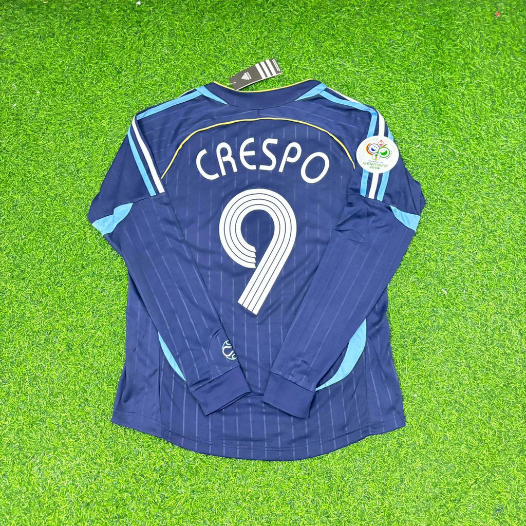 Argentina 2006 World Cup Long Sleeve Retro Football Jersey – Hernan Crespo – Detailed View