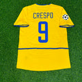 2002/03 Hernan Crespo Inter Milan Yellow Retro Football Jersey – Back View