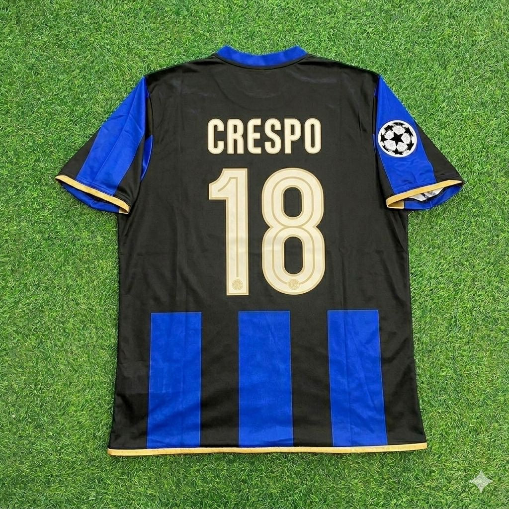 2008/09 Hernán Crespo #18 Inter Milan Retro Football Jersey – Back View