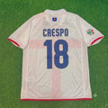 Hernan Crespo #18 Inter 2007- 2008 Season Away White Red Retro Jersey – Back View