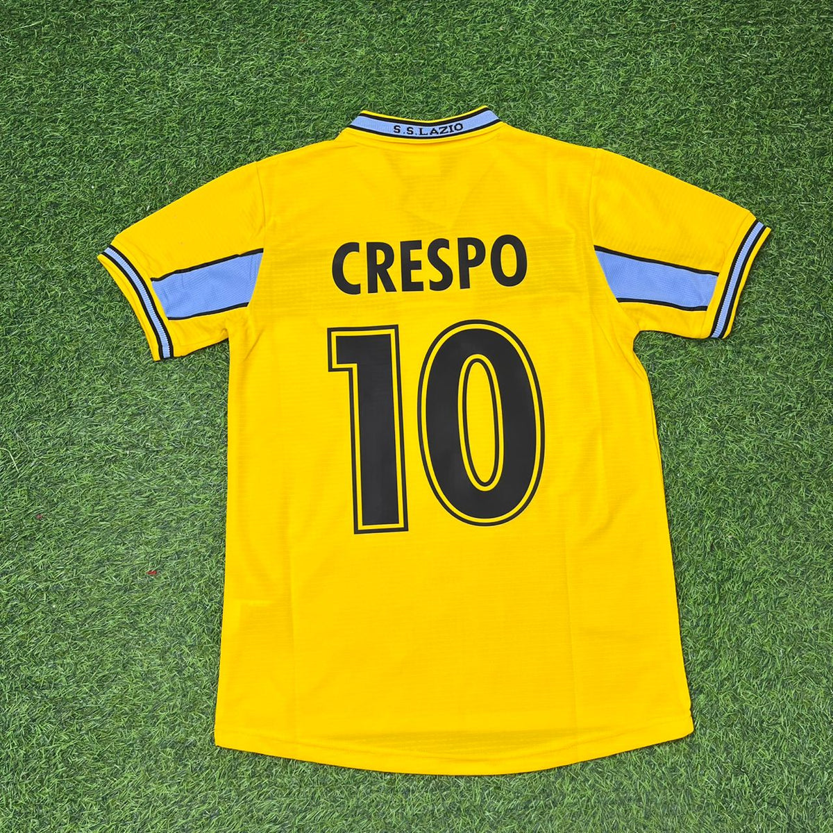 1998/00 Hernán Crespo Lazio Yellow Retro Football Jersey – Back View