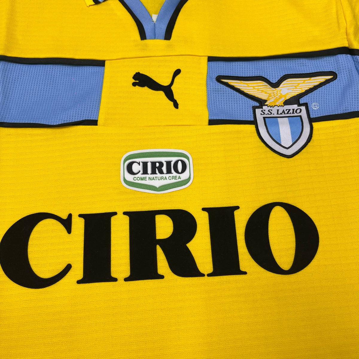 1998/00 Lazio Yellow Retro Football Jersey – Detailed View