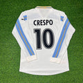 1999 Hernan Crespo Lazio 2000 White Long Sleeve Retro Football Jersey Collection – Back View