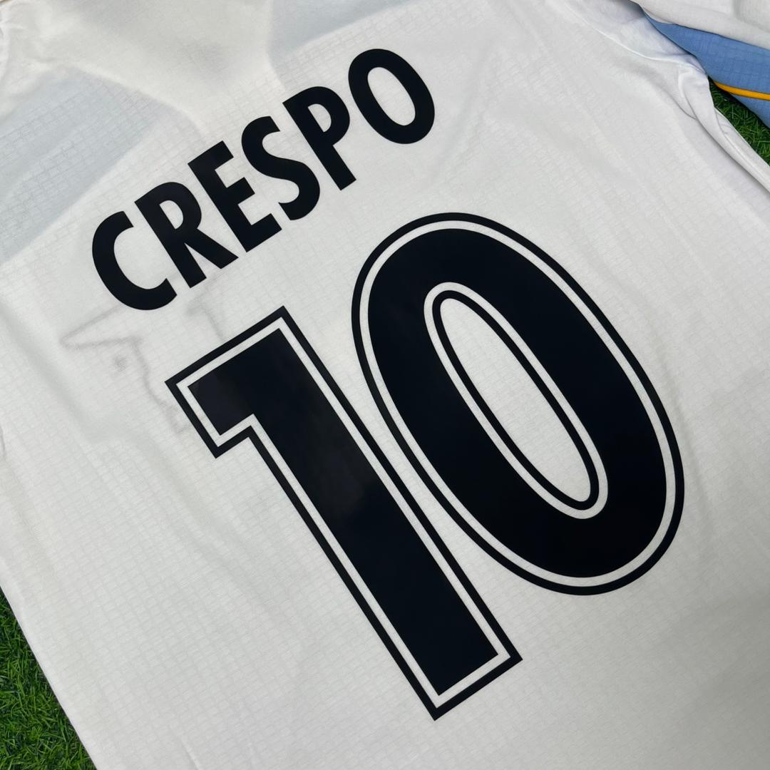 1999 Hernan Crespo Lazio 2000 White Long Sleeve Retro Football Jersey Collection – Detailed View