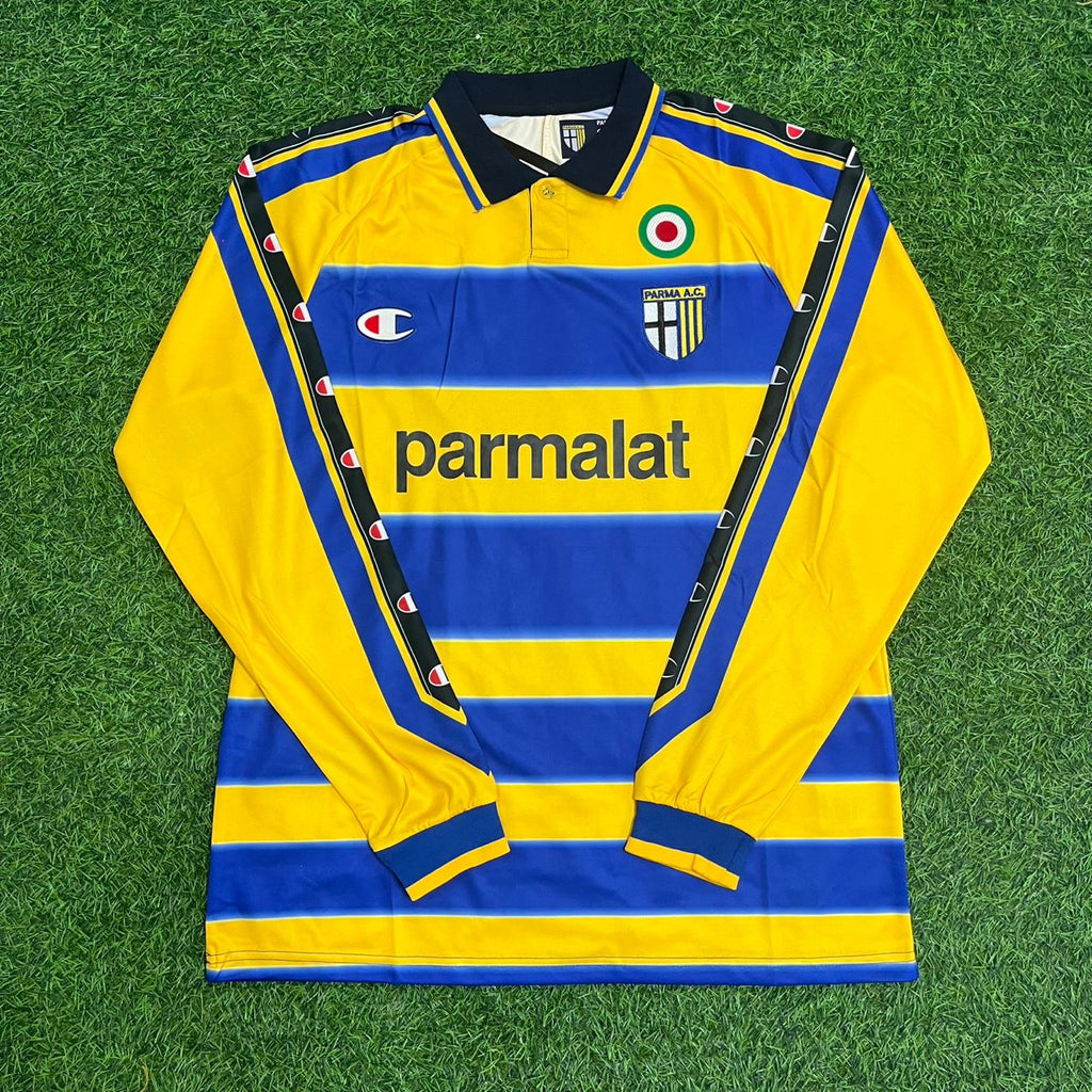 1999/00 Enrico Chiesa Parma Retro Long Sleeve Football Jersey Collection – Front View