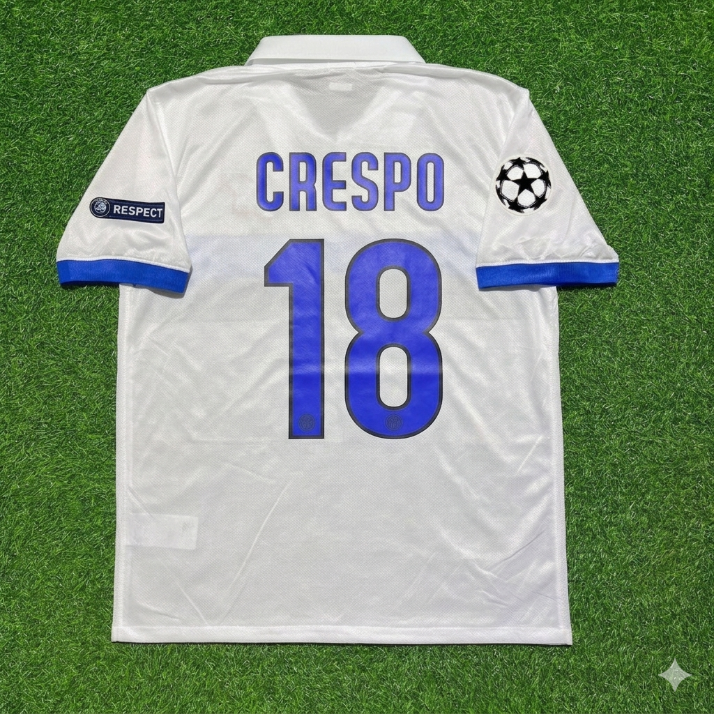 Inter 2009/2010 White Retro Football Jersey – Hernan Crespo – Back View