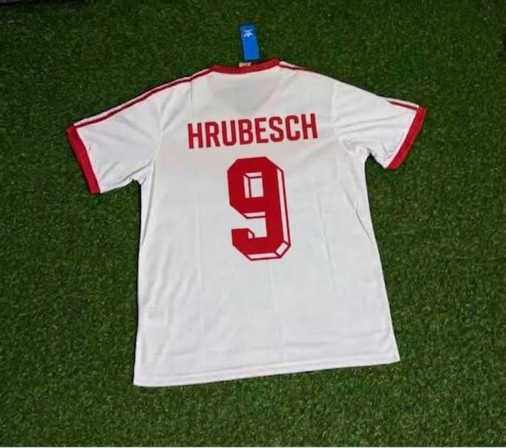 Horst Hrubesch #9 Hamburger SV Retro Heimtrikot 1983 Weiß Fußball – Back View