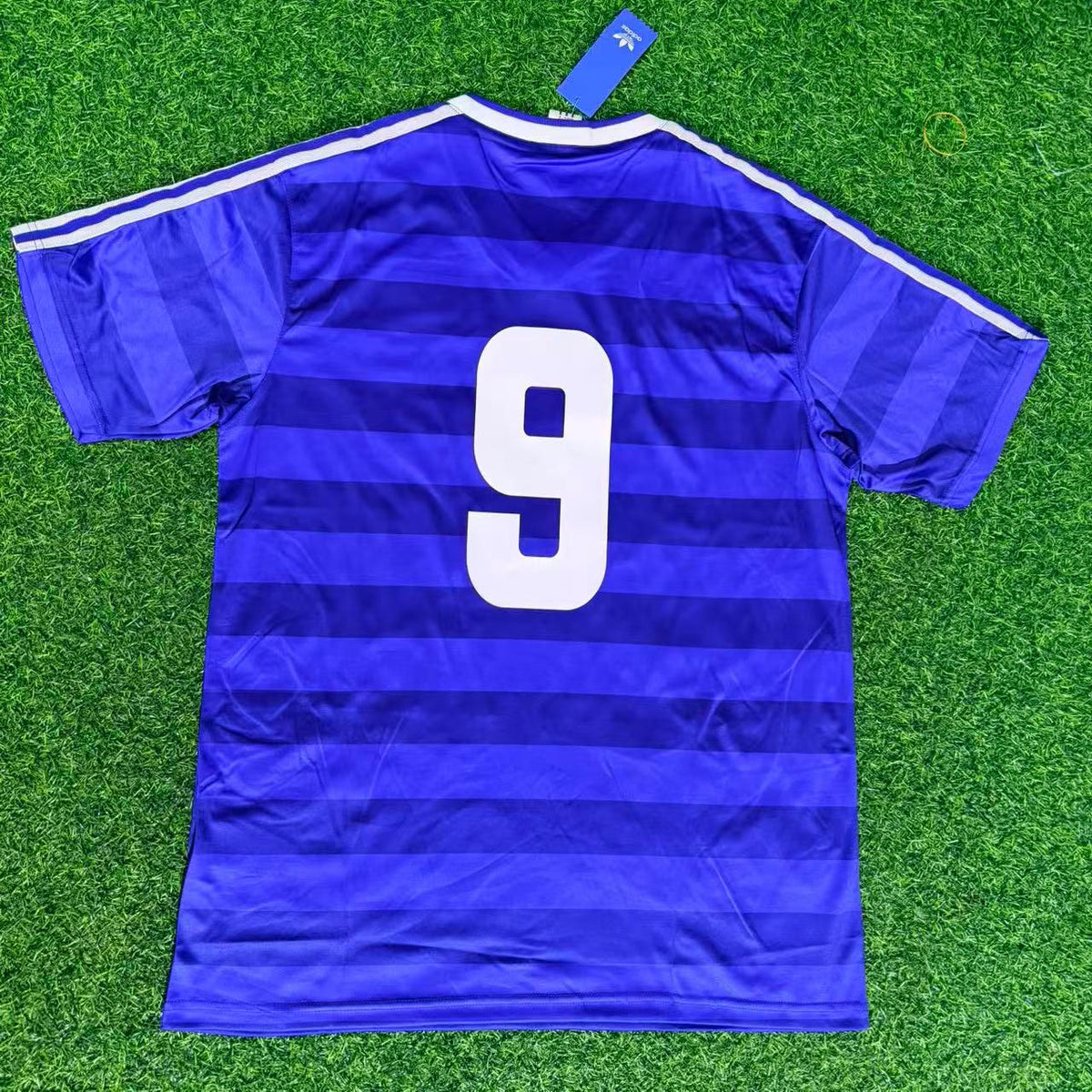 1986 Horst Hrubesch Hamburger SV Blue Retro Home Football Jersey – Back View
