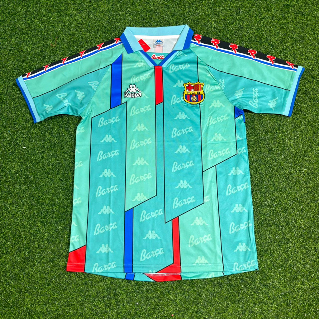 1996 Hristo Stoichkov #8 Barcelona 1997 Home Retro Football Jersey – Front View
