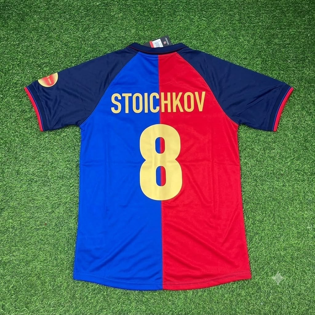 Hristo Stoichkov – Barcelona Special Retro Kit Jersey – | | – Back View