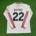 Hugo Ekitike #22 Liverpool 2027 New Season Long Sleeve Away White Football Jersey – Back View