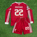 Hugo Ekitike Liverpool Long Sleeve Kids Football Jersey – Back View