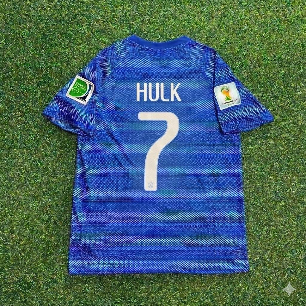 Hulk 7- 2014 World Cup Retro Blue Jersey – Back View