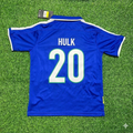 Hulk Brazil Blue Retro Football Jersey – Back View