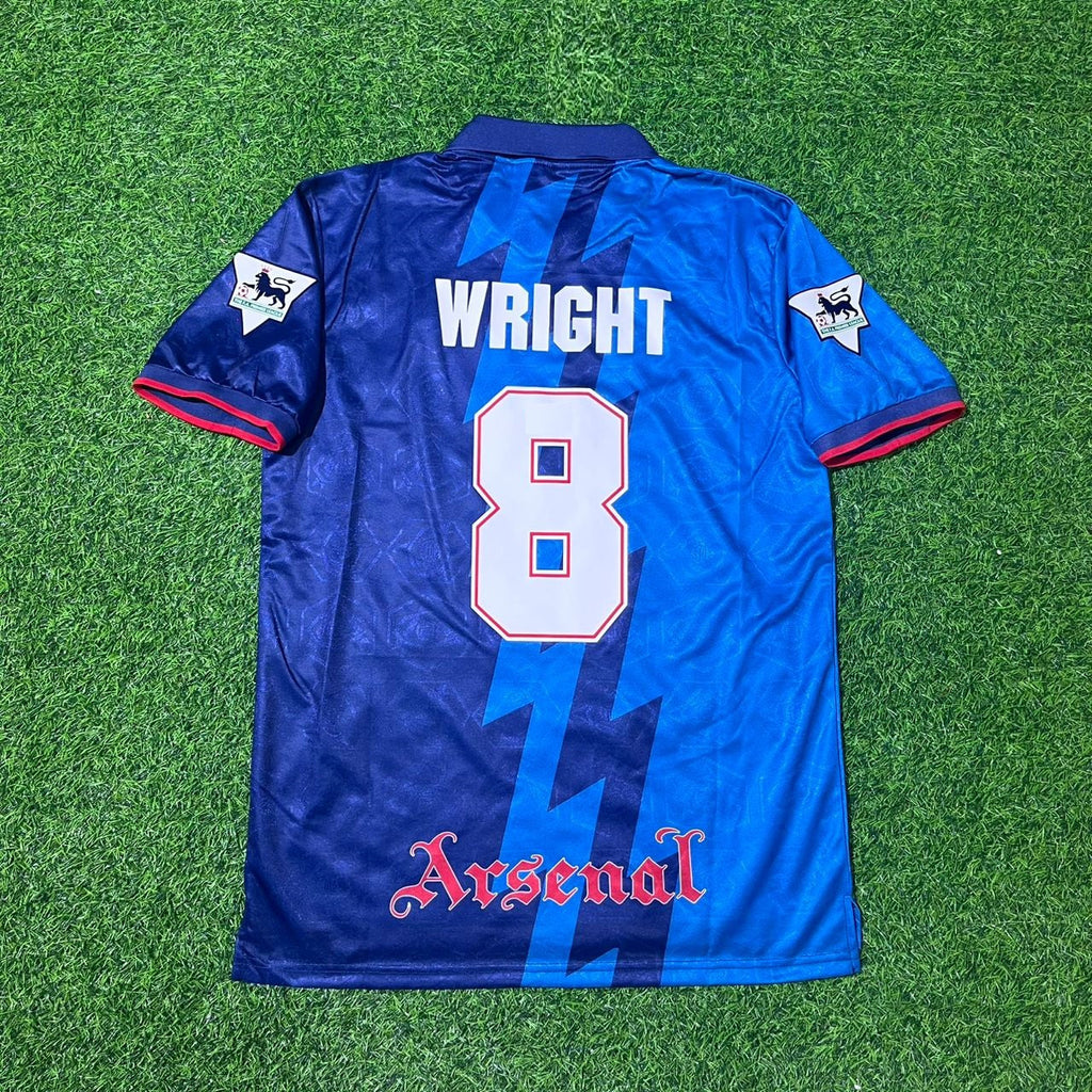 Ian Wright Arsenal 1995/96 Blue Retro Football Jersey – Back View