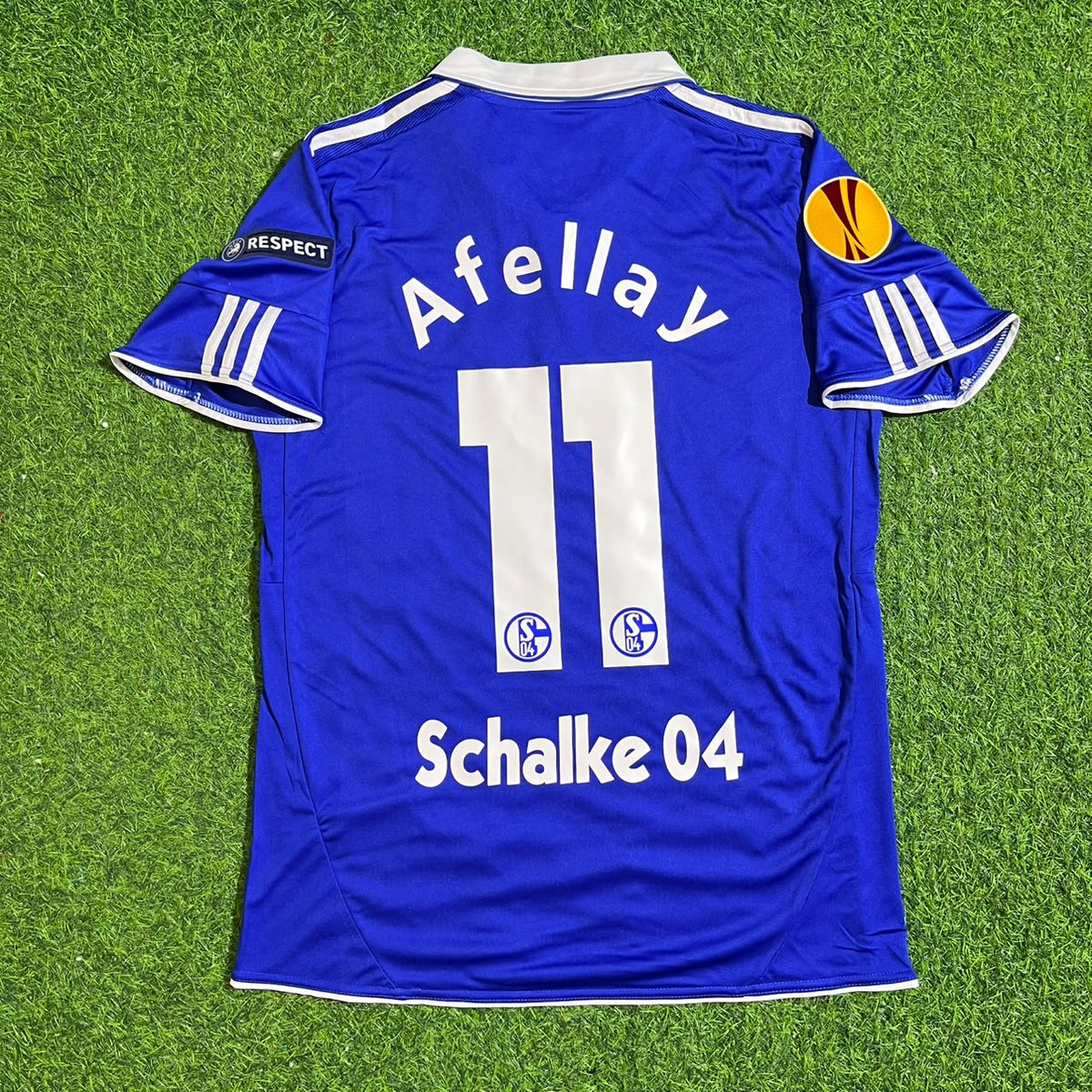 Ibrahim Afellay Schalke 04 2011-2012 Retro Football Jersey – Back View