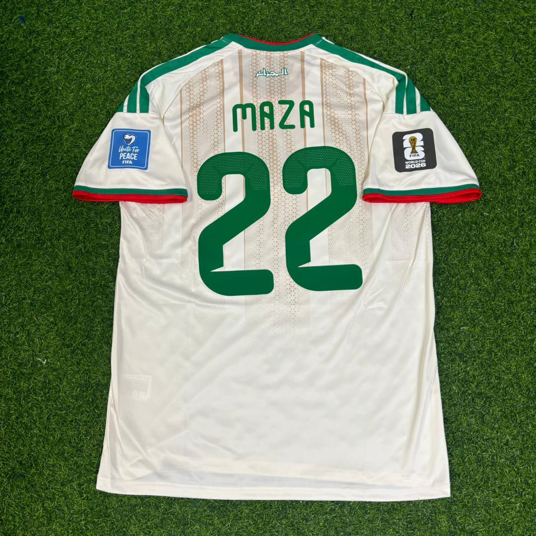 Ibrahim Maza Algeria 2026 World Cup White Football Jersey – Back View