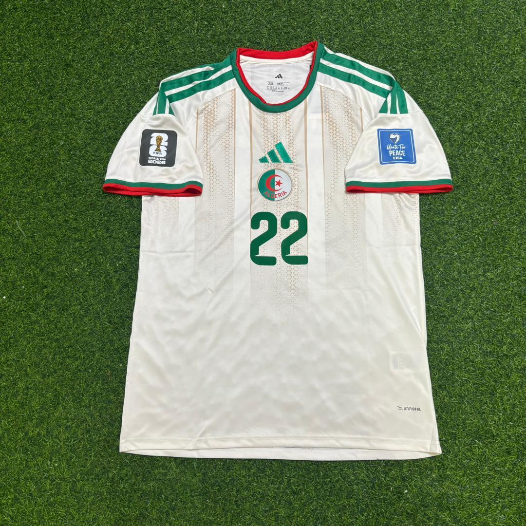 Ibrahim Maza Algeria 2026 World Cup White Football Jersey – Front View