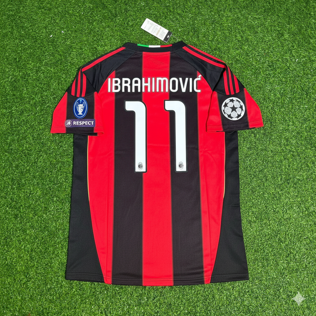 Milan 2010/2011 Home Retro Jersey – Zlatan Ibrahimovic 11 - – Back View
