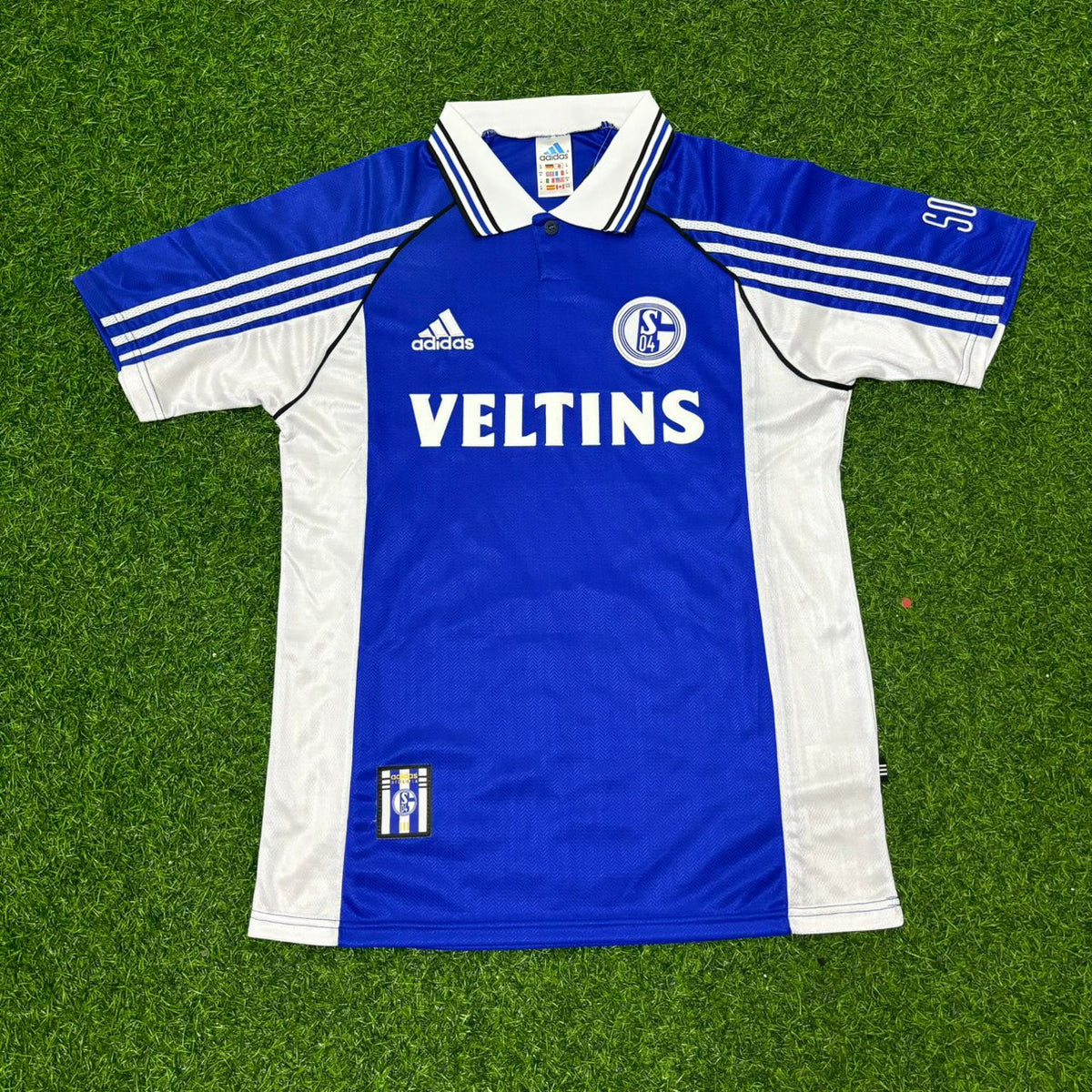 1999/00 Ingo Anderbrügge FC Schalke 04 Blaues Heimtrikot Retro Fußballtrikot Jersey – Front View