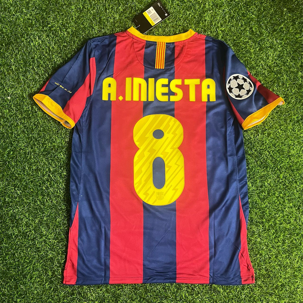 2010 Andrés Iniesta 8 - FC Barcelona Home Blue Red Football Jersey – Detailed View