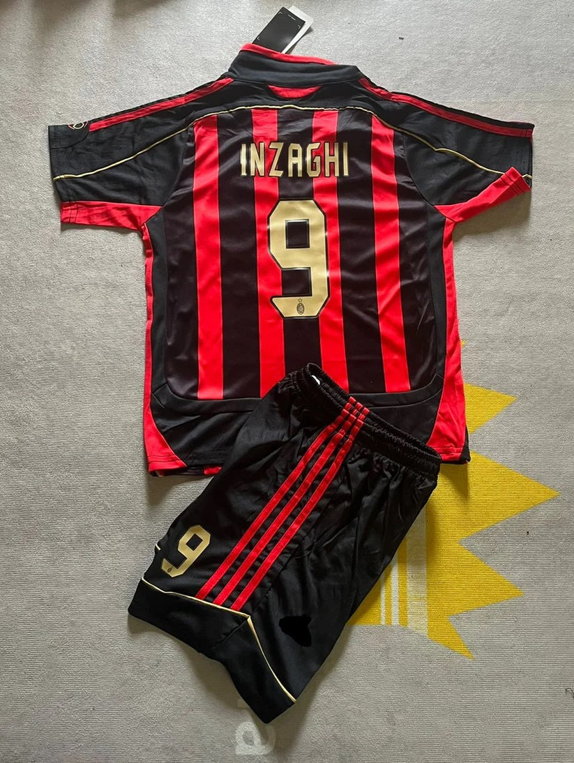 2007 Filippo Inzaghi AC Milan Kids Children Home Retro Football Jersey – Back View