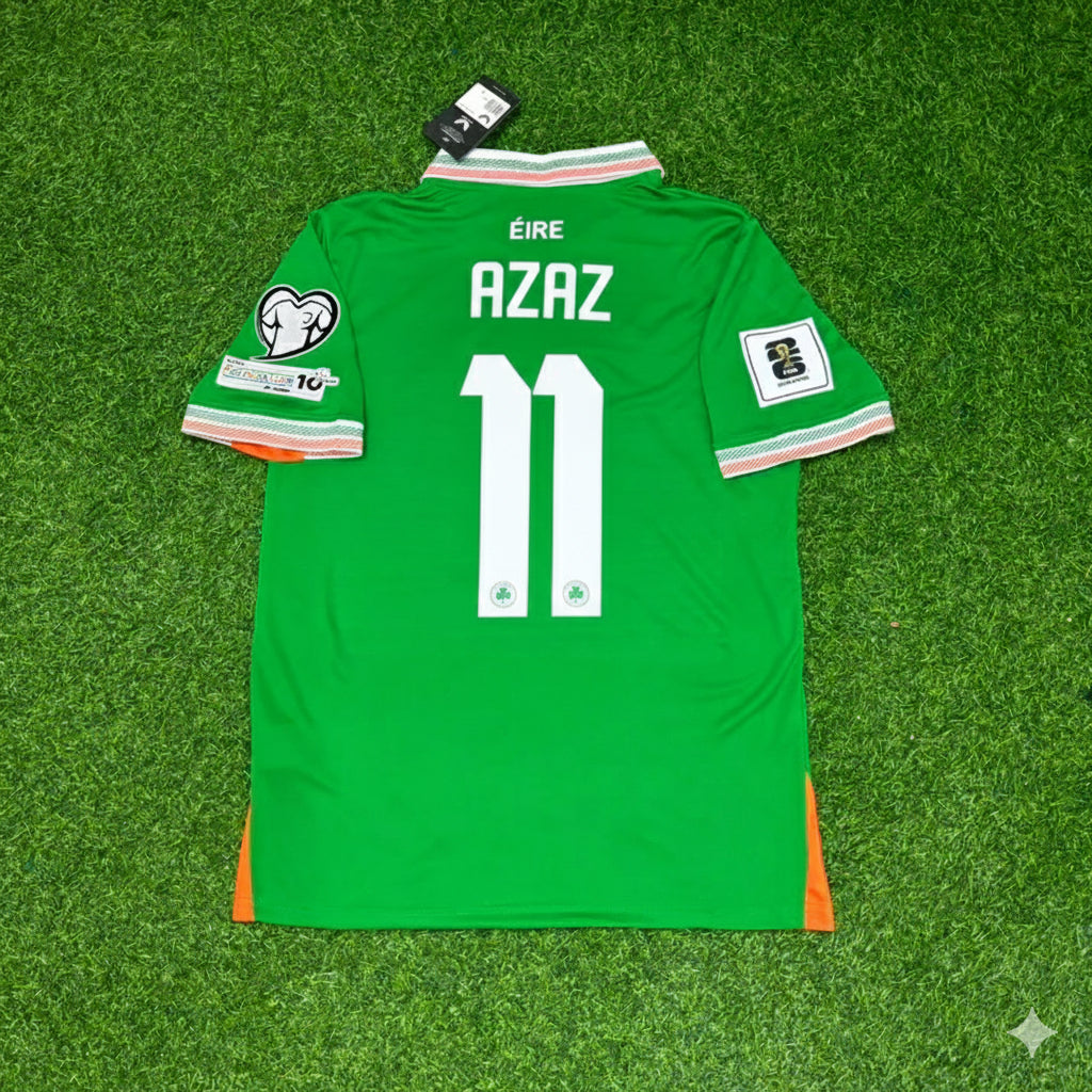 Ireland Eire Green National Team Football Jersey – Finn Azaz – Back View