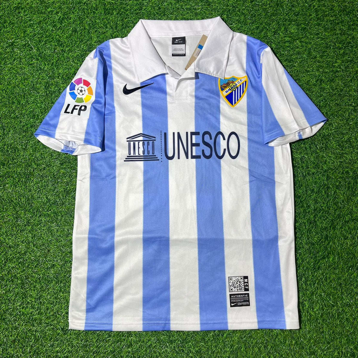 Julio Baptista Málaga CF 2012/13 Retro Home Football Jersey – Front View
