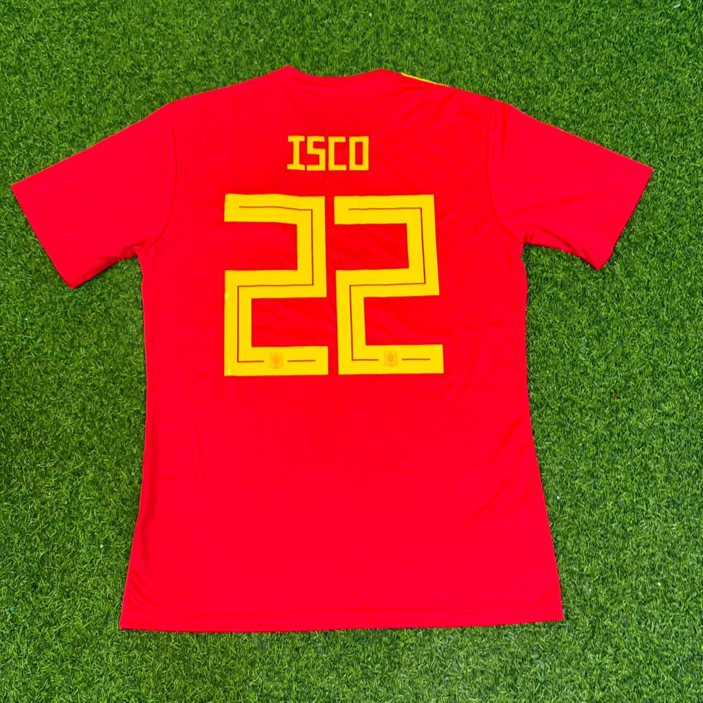 Isco #22 Spain 2018 World Cup Home Football Jersey – Back View