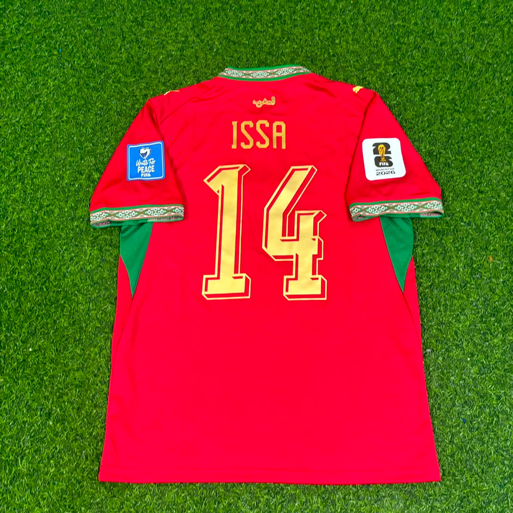 Issa Diop Morocco 2026 World Cup Home Red Football Jersey – Back View