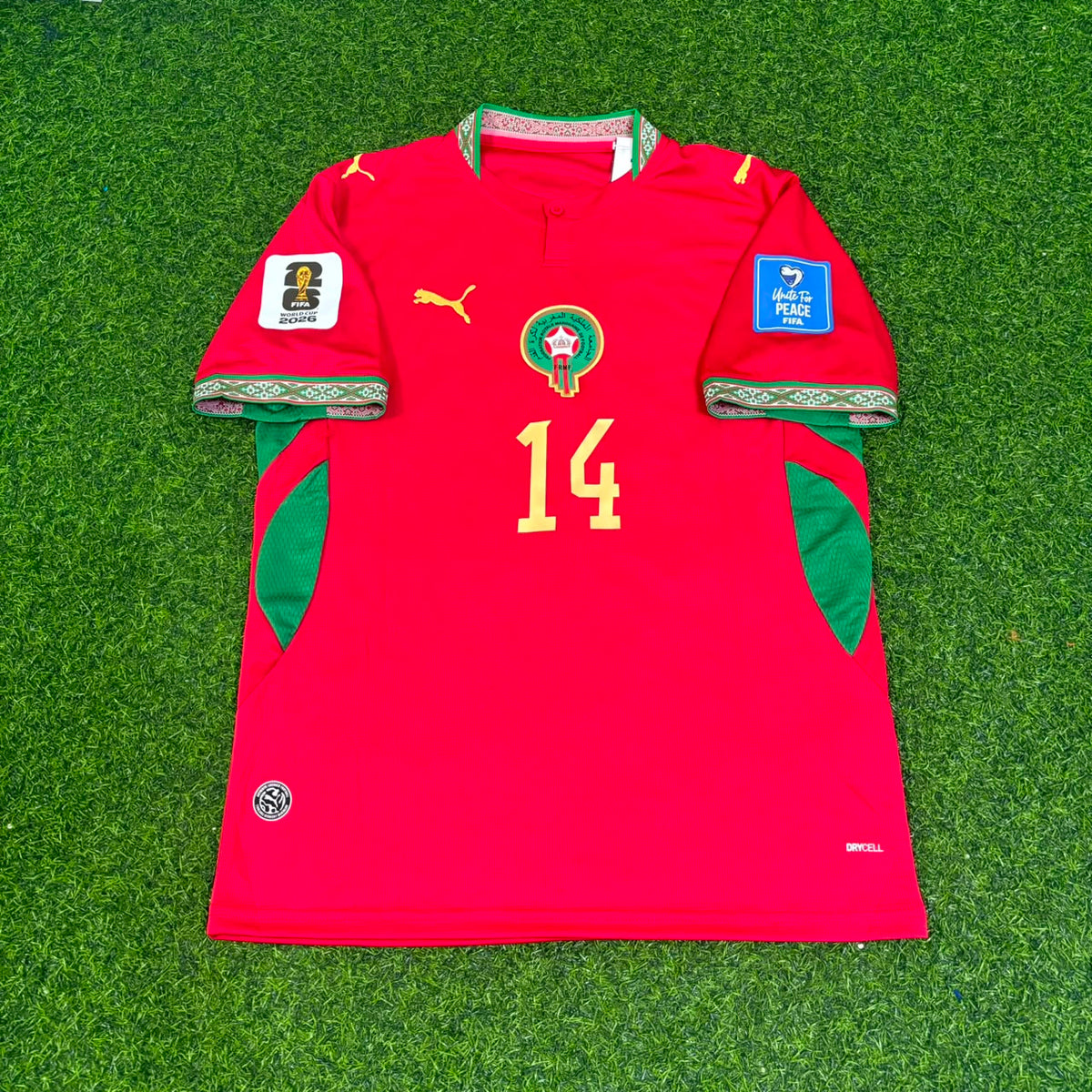 Issa Diop Morocco 2026 World Cup Home Red Football Jersey – Front View