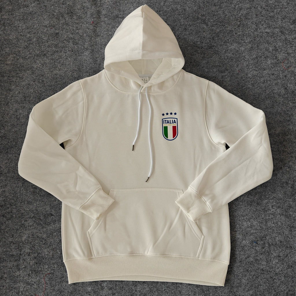Italy - Hoodie Winter Fleece- Football Kapuzenpullover – Front View