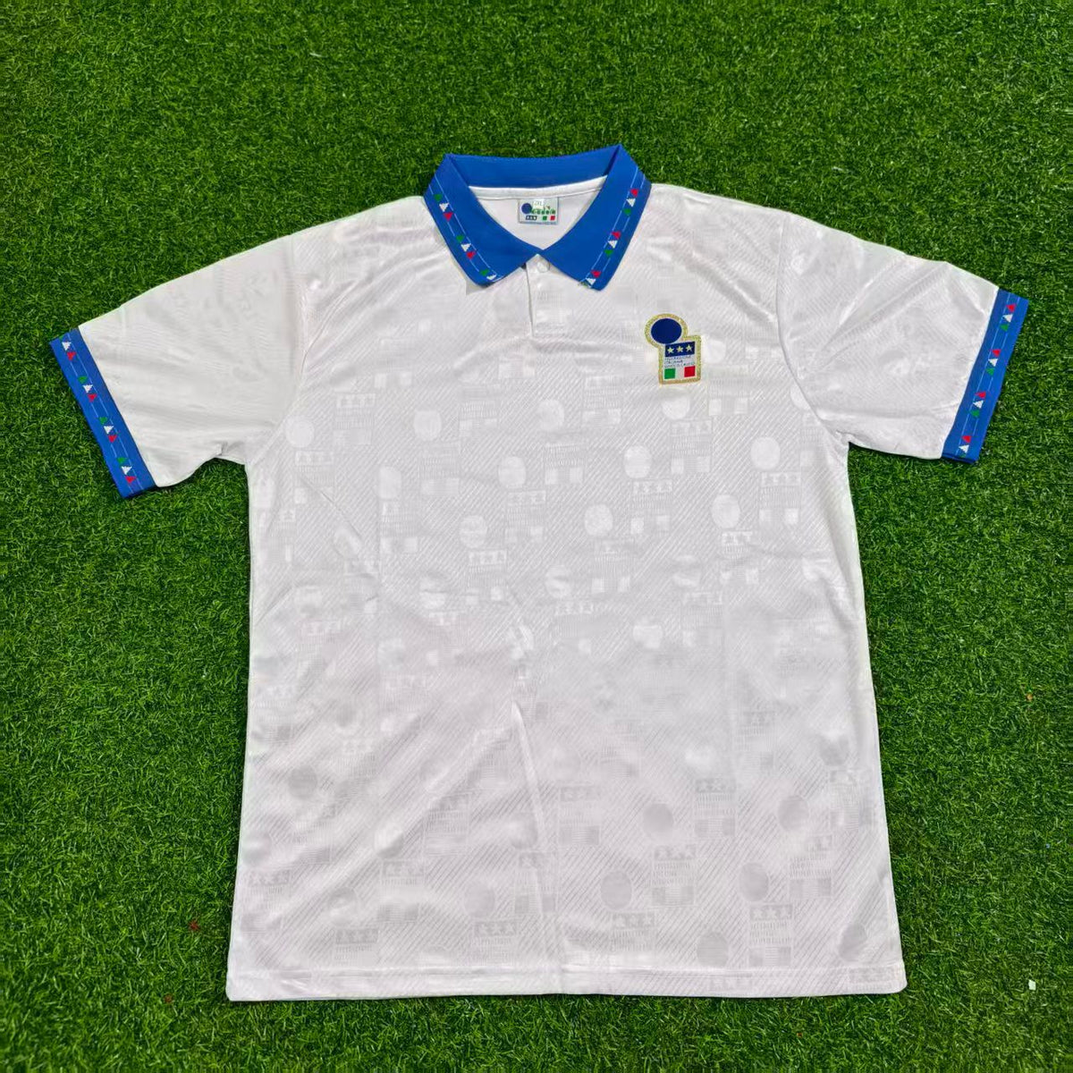Italy 1994 Away White Retro Soccer Jersey Football – Back View
